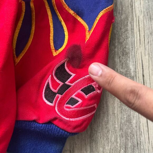 Vintag Jeff Hamilton Racing Jeff Gordon Dupont Nascar Flames Jacket Size Large - Picture 3 of 8